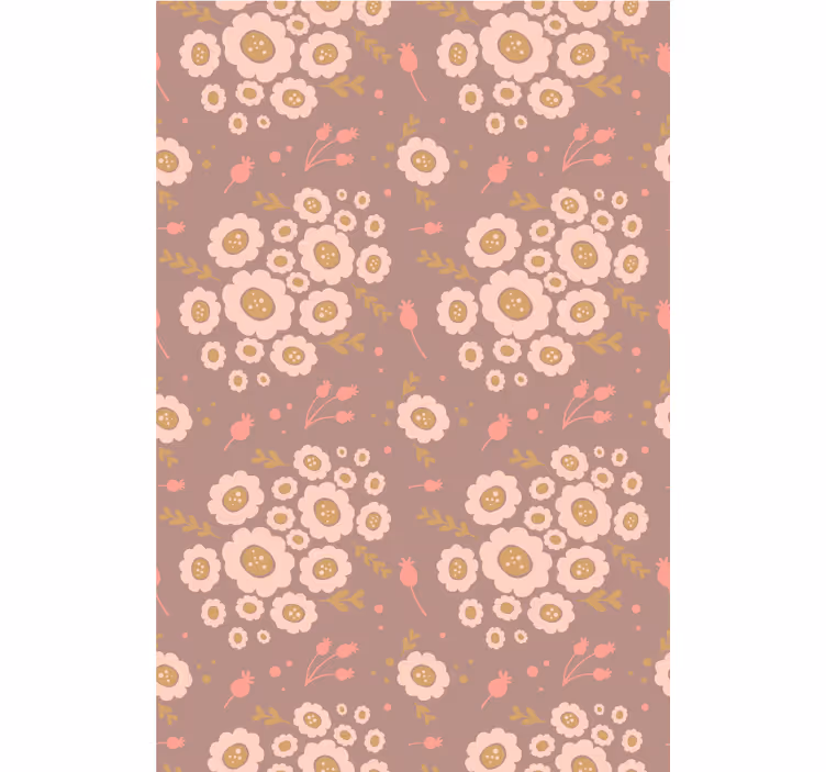 Floral ornament wallpaper in pastel folk art design - TenStickers