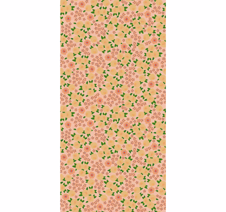 Floral ornament wallpaper original peach floral pattern - TenStickers