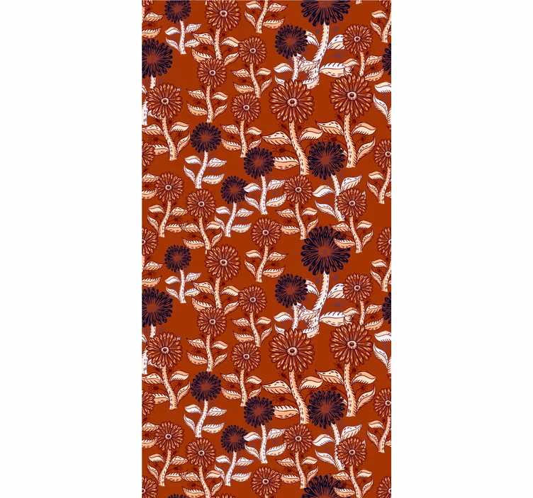 Floral ornament wallpaper african abstract sunflower design - TenStickers
