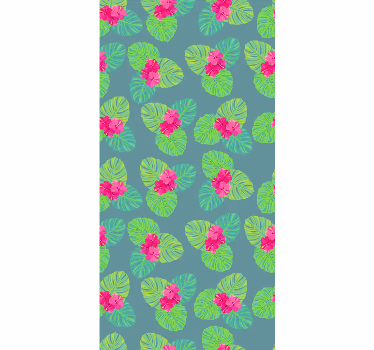 Floral ornament wallpaper with magnolia on water design - TenStickers