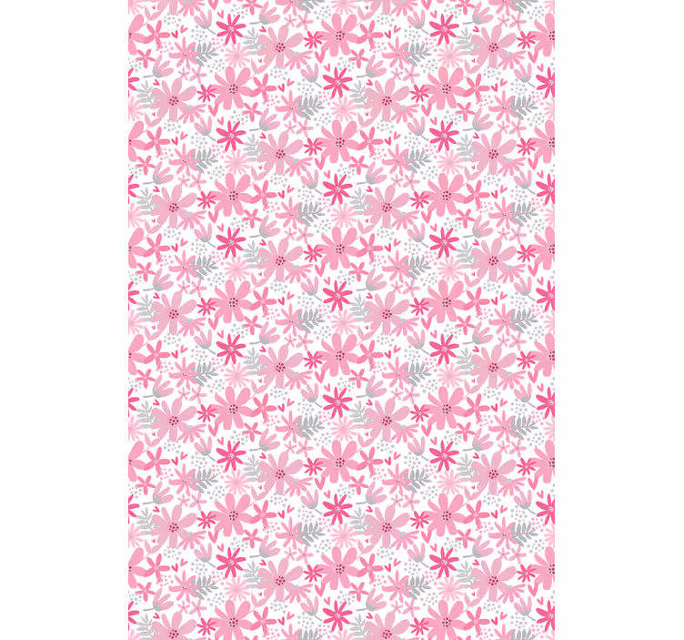 Floral ornament wallpaper flowerprint 'yambo' pink - TenStickers