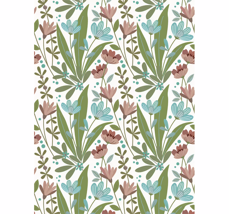 Floral ornament wallpaper in vintage floral style - TenStickers