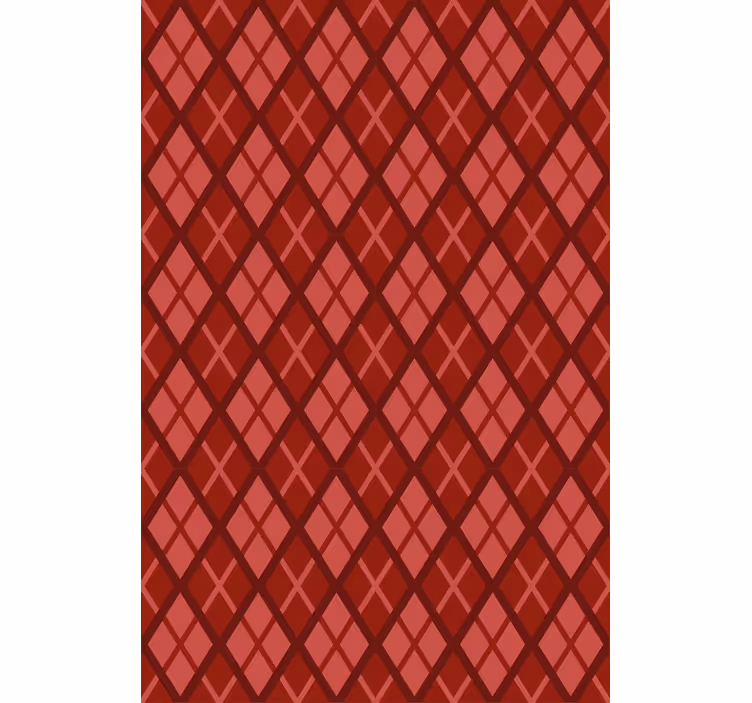 Master bedroom wallpaper red geometric diamond pattern - TenStickers