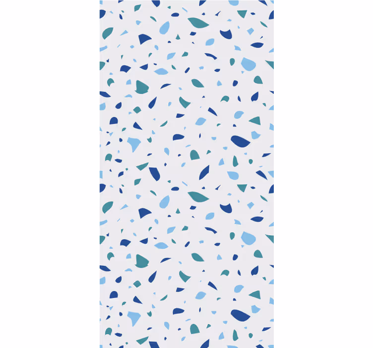 Master bedroom wallpaper in blue terrazzo tones - TenStickers