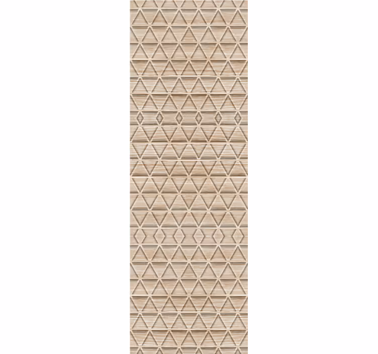 Bedroom wallpaper with wood effect triangle pattern - TenStickers