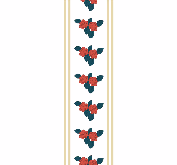 Bedroom wallpaper shabby chic red roses pattern - TenStickers