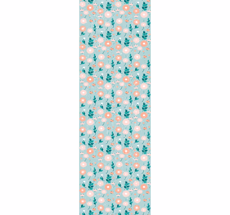 Bedroom wallpaper in blue floral shabby chic - TenStickers