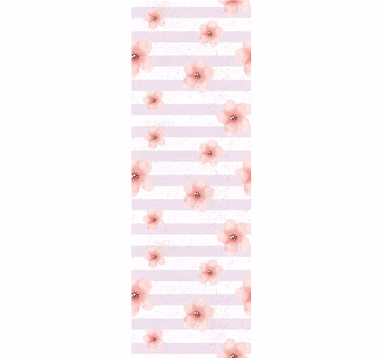 Shabby chic vertical pink lines bedroom wallpaper - TenStickers