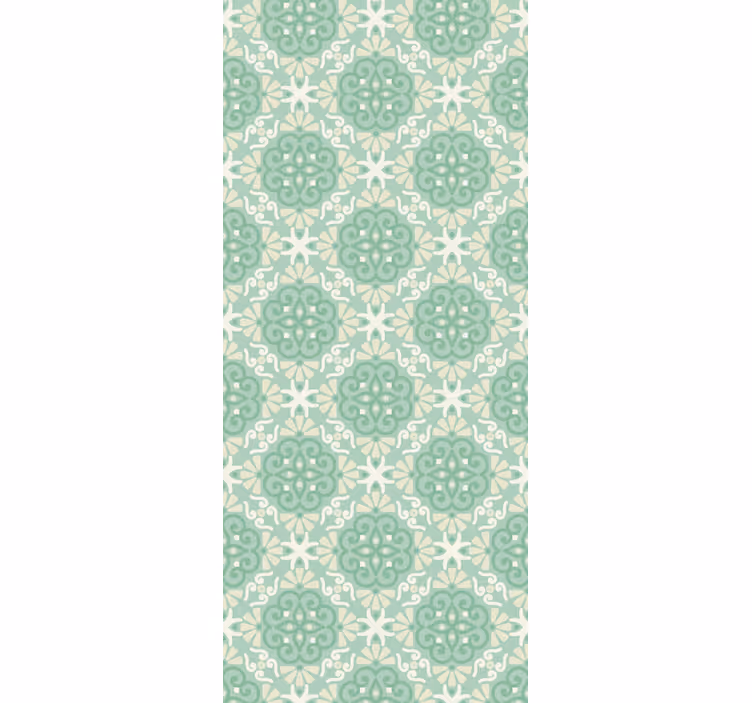 Bedroom wallpaper nordic style green floral design - TenStickers