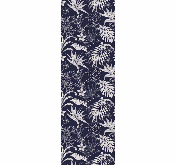 Bedroom wallpaper in gray tropical hamptons pattern - TenStickers