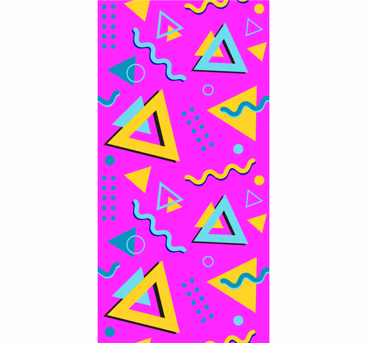 Bedroom wallpaper memphis retro 80s geometric shapes - TenStickers