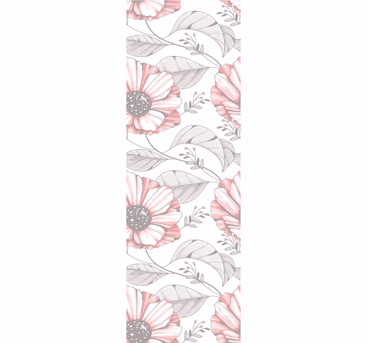 Bedroom wallpaper elegant pink magnolia design - TenStickers