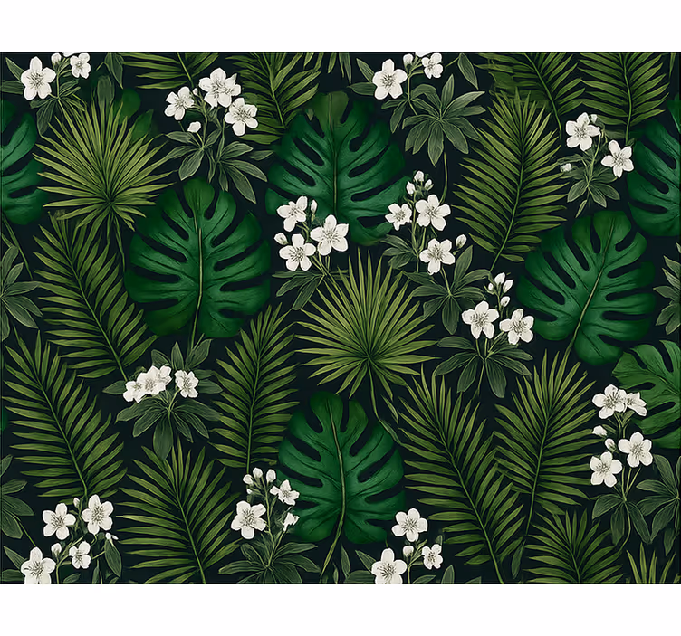 Green exotic nature bedroom wallpaper - TenStickers