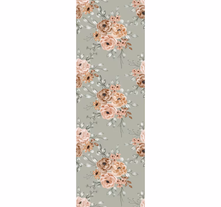 Bedroom wallpaper vintage roses on mint green - TenStickers