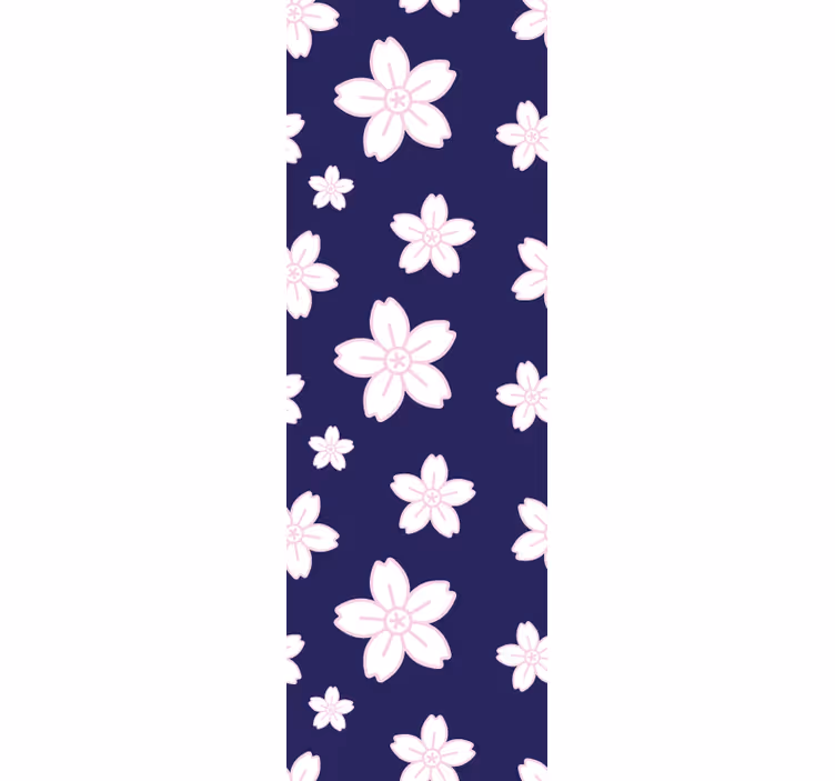 Bedroom wallpaper vintage plum blossom blue background - TenStickers