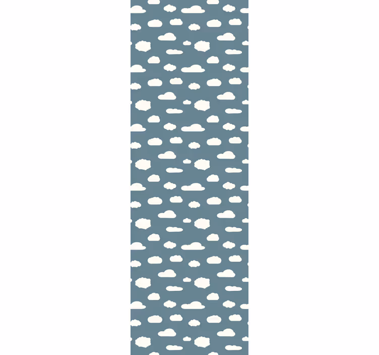 Bedroom wallpaper with white pattern on blue - TenStickers