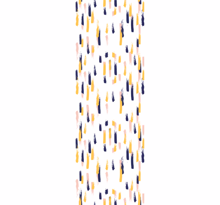 Bedroom wallpaper in blue, yellow and pink strokes - TenStickers