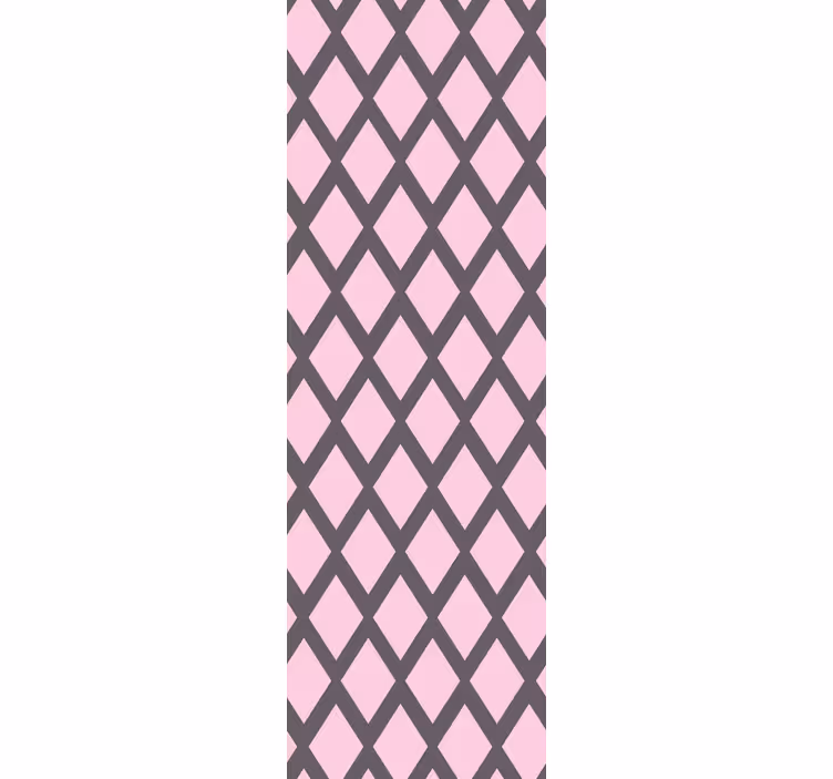 Bedroom wallpaper in pink and gray rhombuses design - TenStickers
