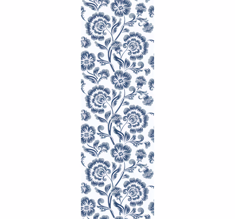 Bedroom wallpaper blue flowers grandmillenial design - TenStickers