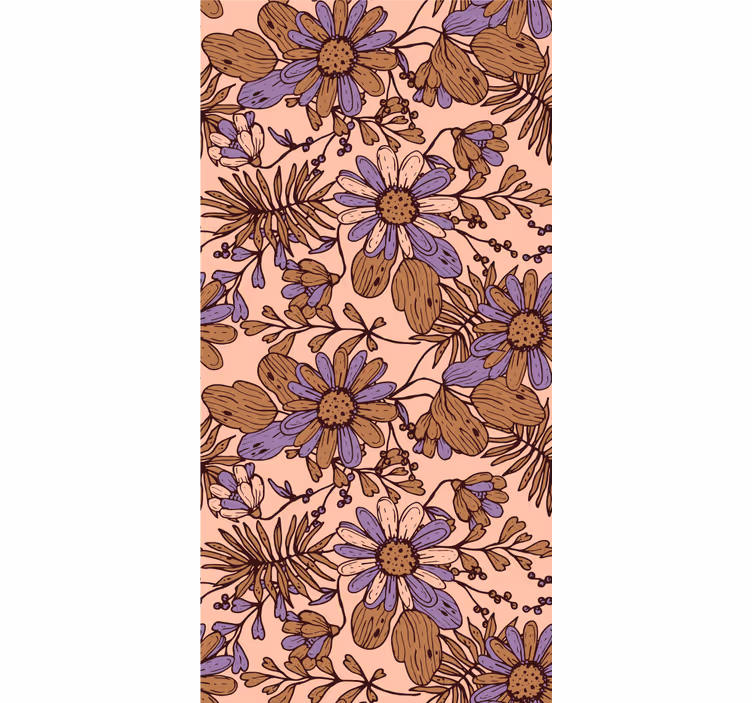 Bedroom wallpaper in african style brown flower design - TenStickers