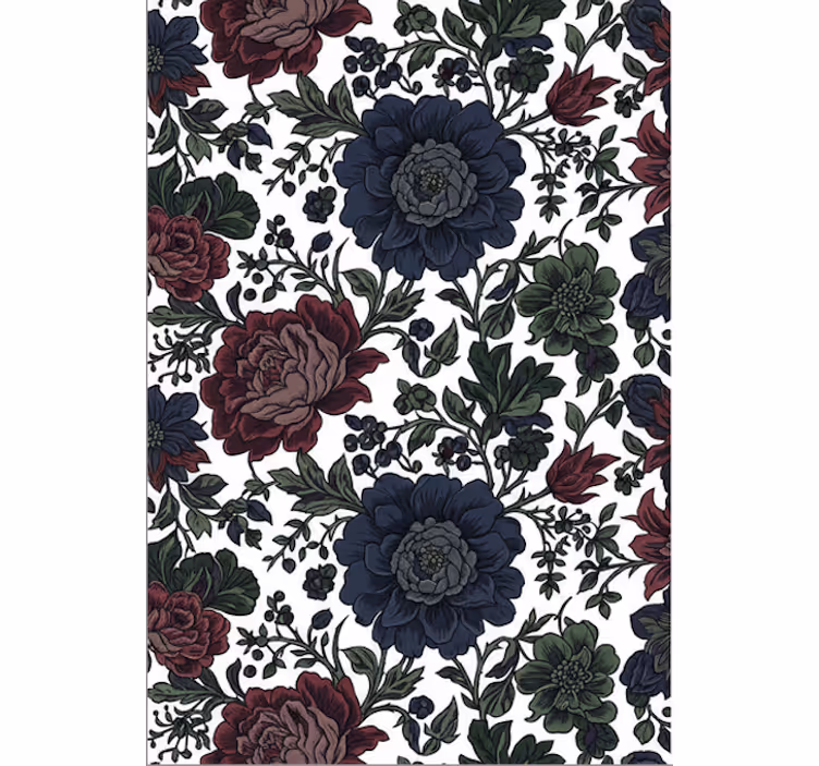 Flower wallpaper dark moody floral design - TenStickers