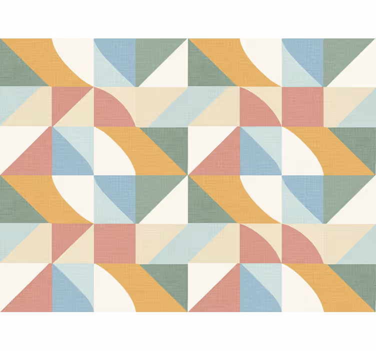 Rustic wallpaper with soft pastel geometric patterns - TenStickers