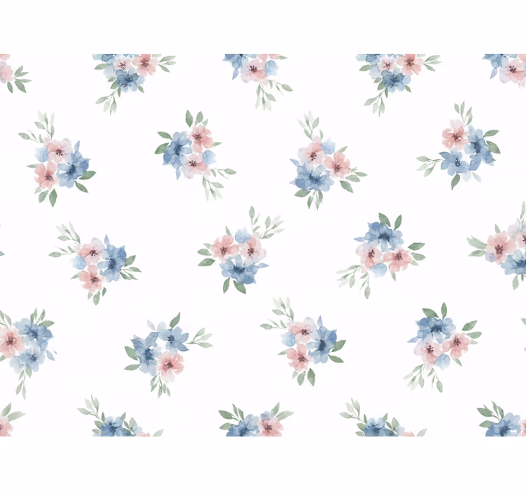 Flower wallpaper small watercolor flowers - TenStickers