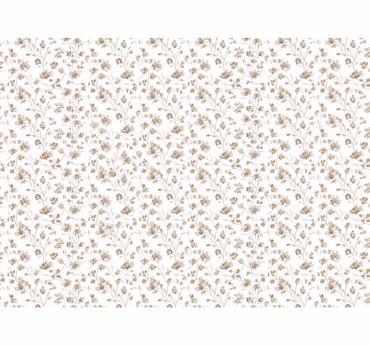 Flower wallpaper small brown watercolor flowers - TenStickers