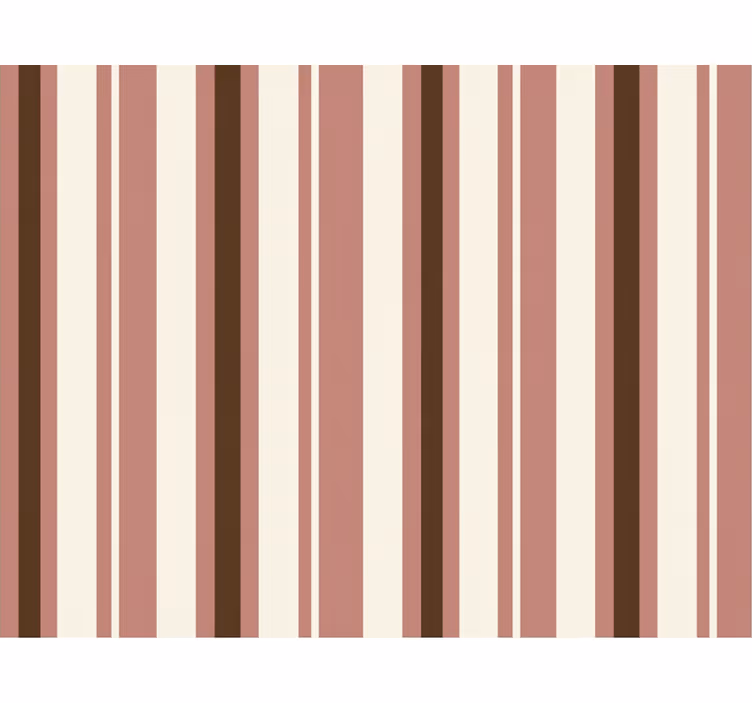 Vertical line wallpaper in pink and brown stripes - TenStickers