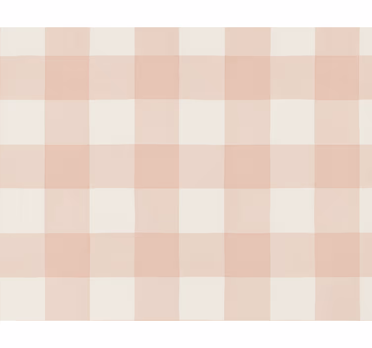 Square wallpaper dusky pink gingham linen - TenStickers