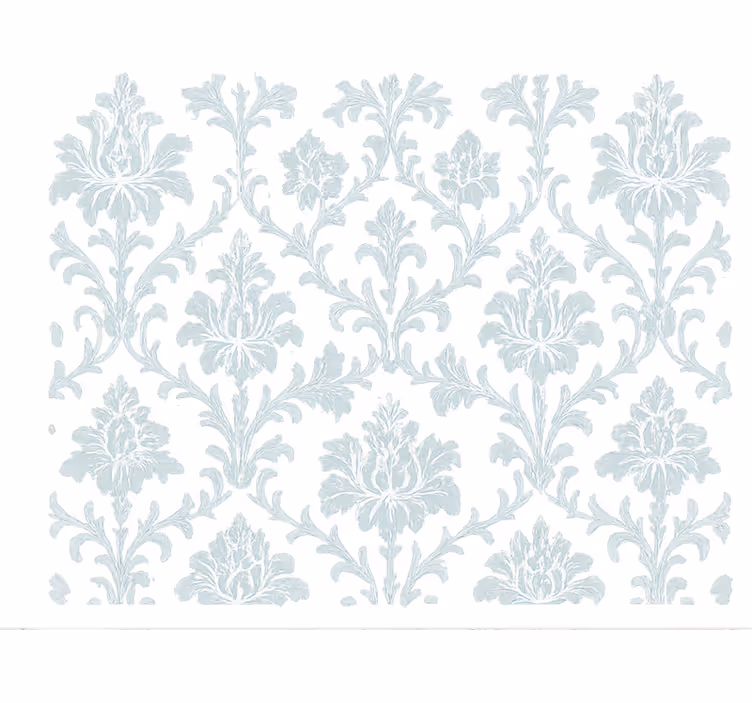 Flower wallpaper light and airy blue damask - TenStickers