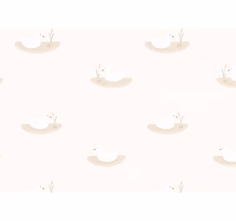 Birds wallpaper warm white swan pond - TenStickers