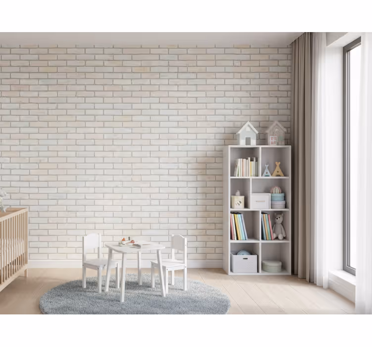 Stone wallpaper light-colored brick design - TenStickers