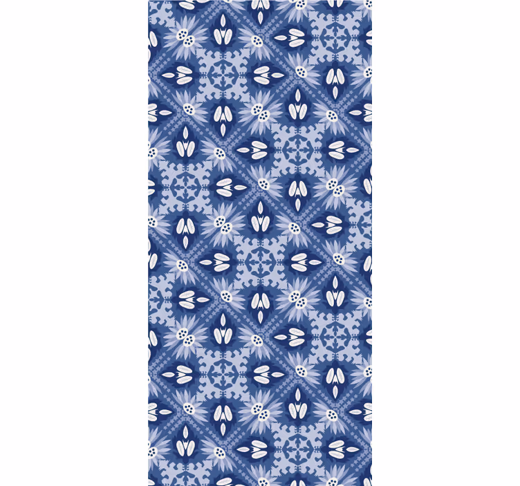Blue wallpaper with blue ornamental design - TenStickers