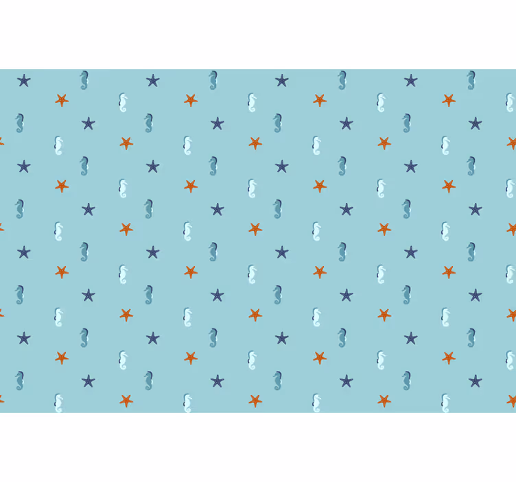 Blue wallpaper in nautical style - TenStickers