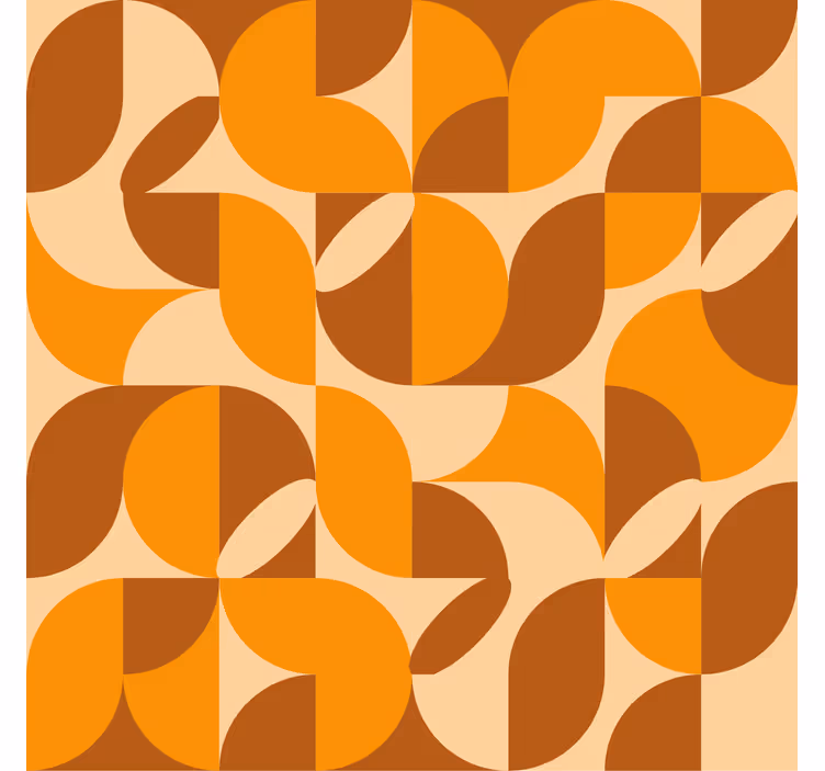 Retro orange figures orange wallpaper - TenStickers