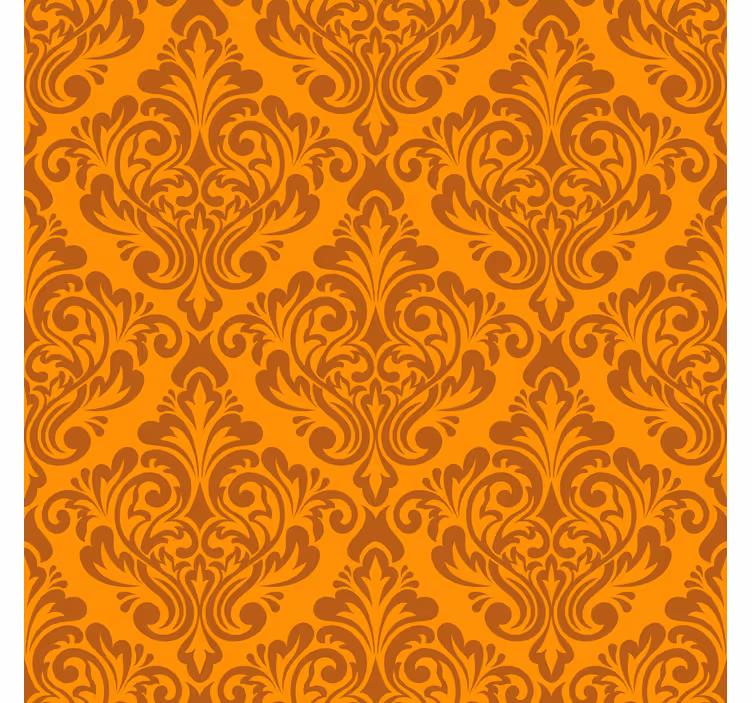 Orange wallpaper vintage orange damask - TenStickers