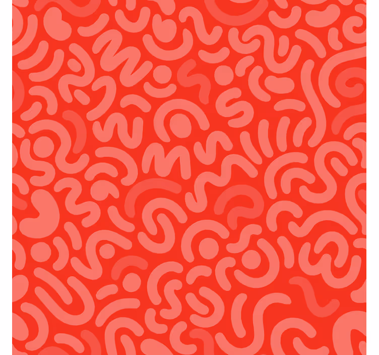 Red wallpaper with red abstract curved lines - TenStickers