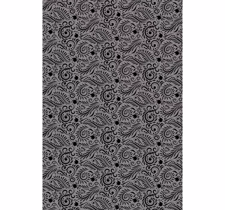 Gray wallpaper with decorative swirl patterns - TenStickers