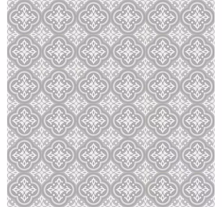 Gray wallpaper with gray hydraulic tiles design - TenStickers