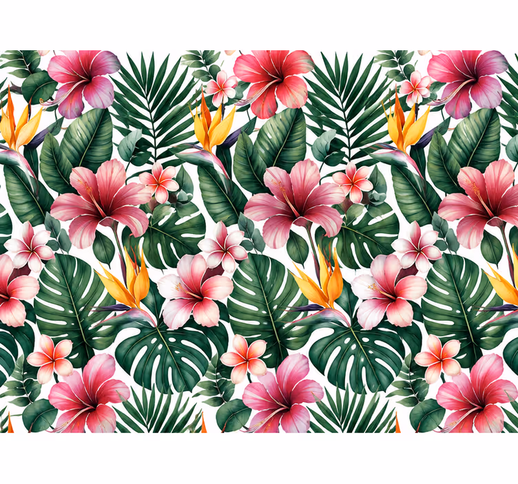 Colorful jungle leaf wallpaper - TenStickers