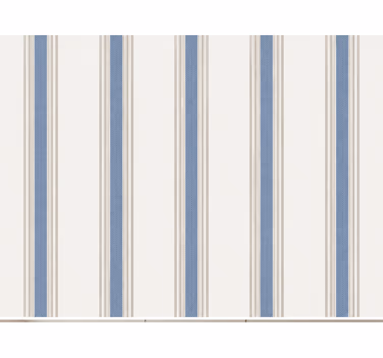 Kitchen wallpaper blue and beige stripes - TenStickers