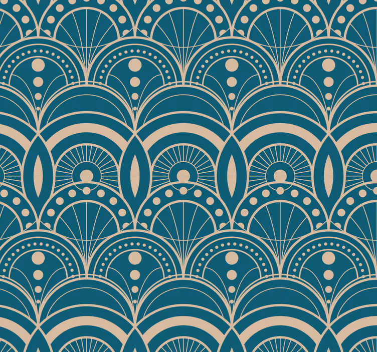 Art Deco Fans ornamental wallpaper - TenStickers