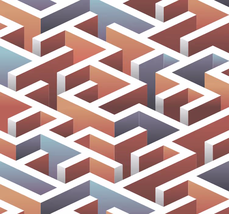 3D wallpaper light maze for living room - TenStickers