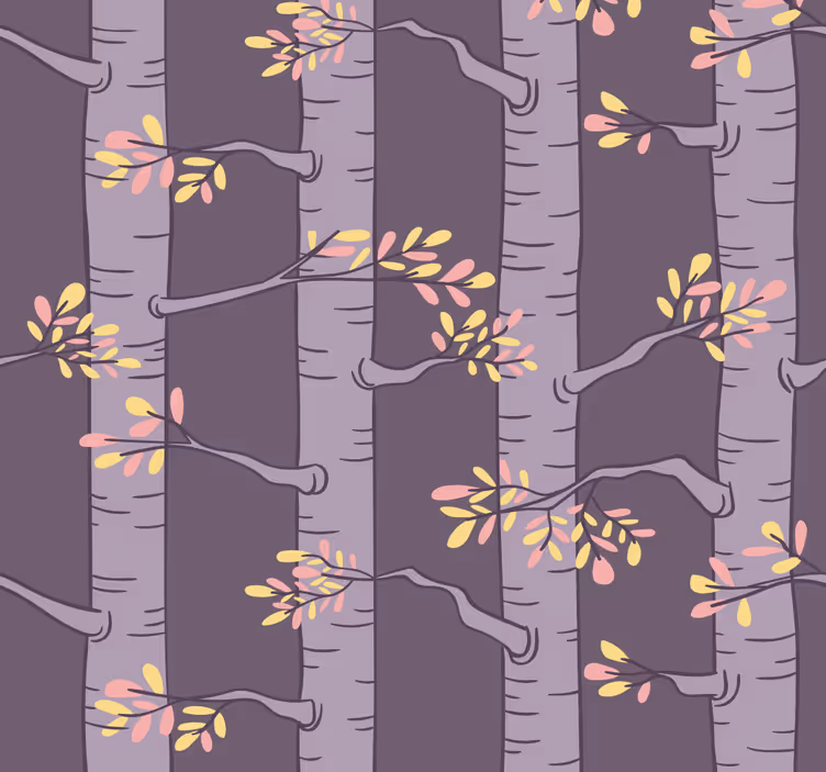 Forest wallpaper with nordic trees - TenStickers