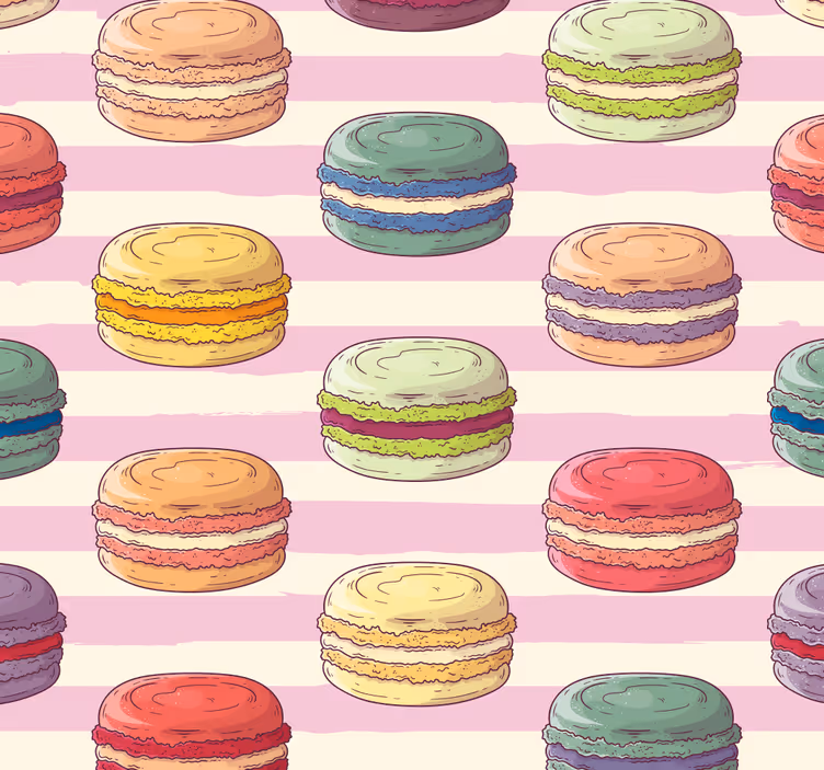 Retro macaroons Modern Wallpaper - TenStickers