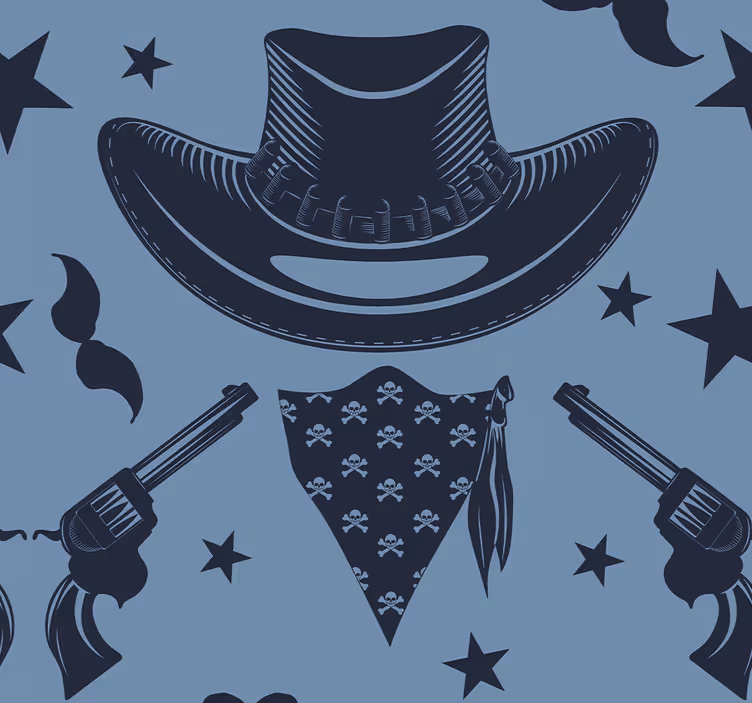 Cowboy hat, flock and revolvers Kids Wallpaper - TenStickers