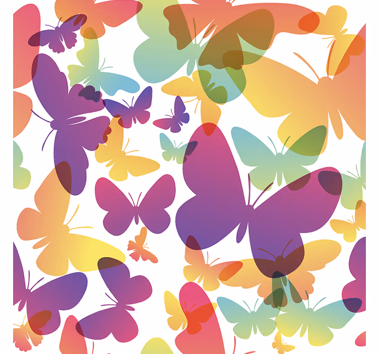 Gradient butterflies Wallpaper - TenStickers