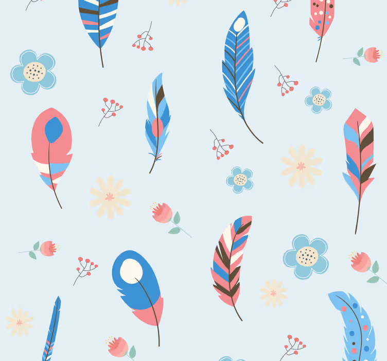 Colorful Feathers Animal Wallpaper - TenStickers