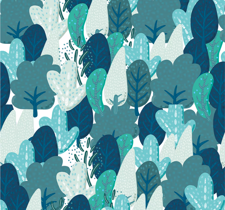Cartoon forest tree wallpaper - TenStickers